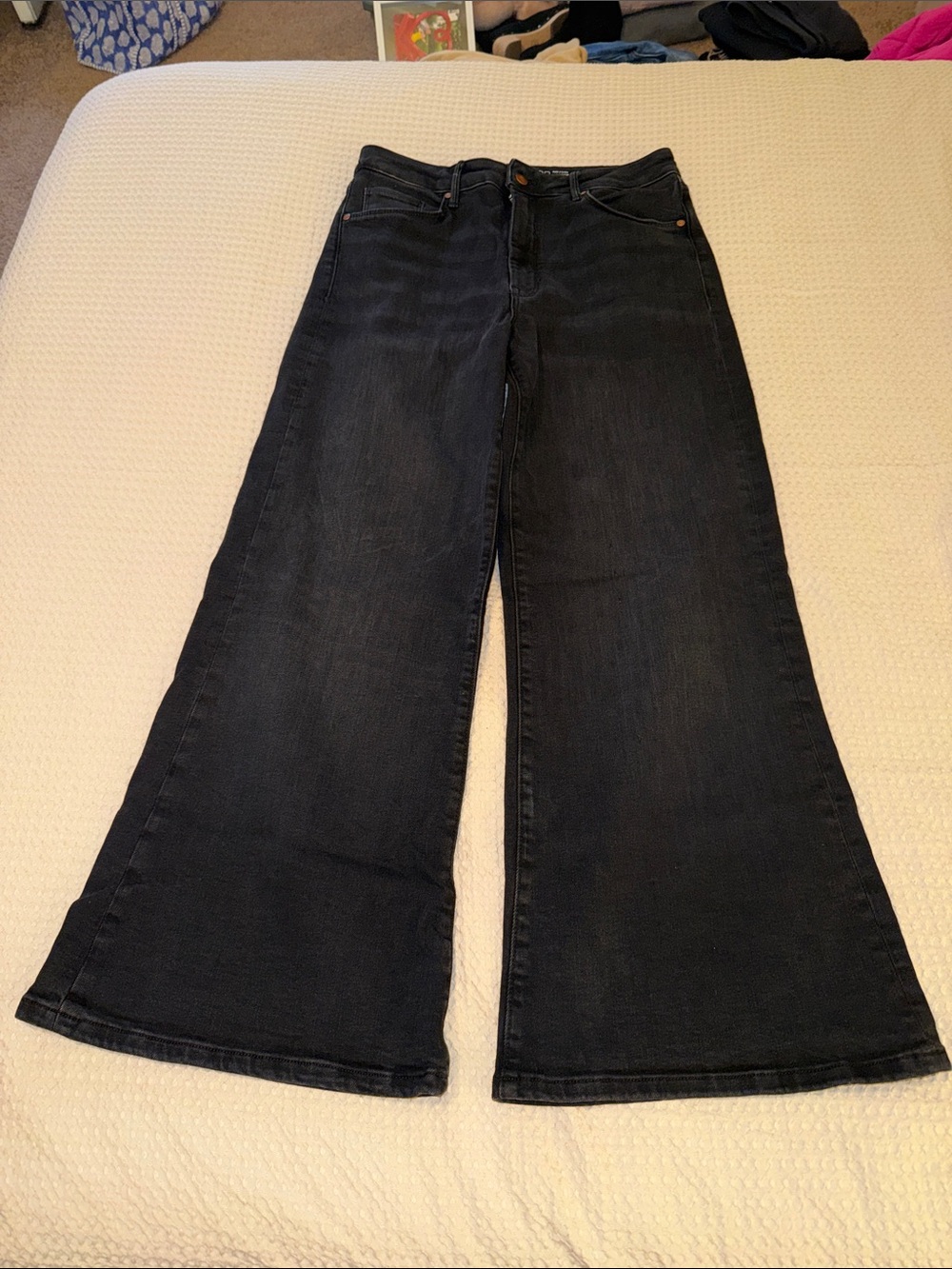 Pilcro Black High-Rise Flare Jeans - Wide Leg
